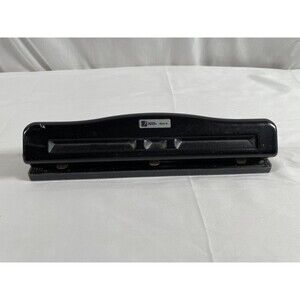 ACCO Model 20 Metal 3-Hole Punch Adiustable Black Working